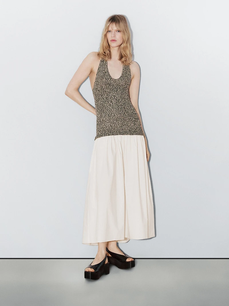 Contrast long dress - Studio