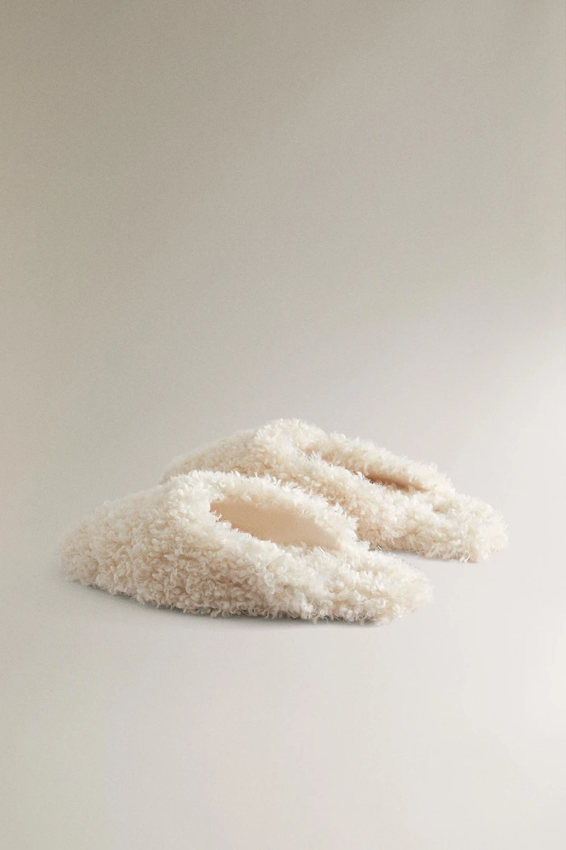FAUX SHEARLING MULE SLIPPERS