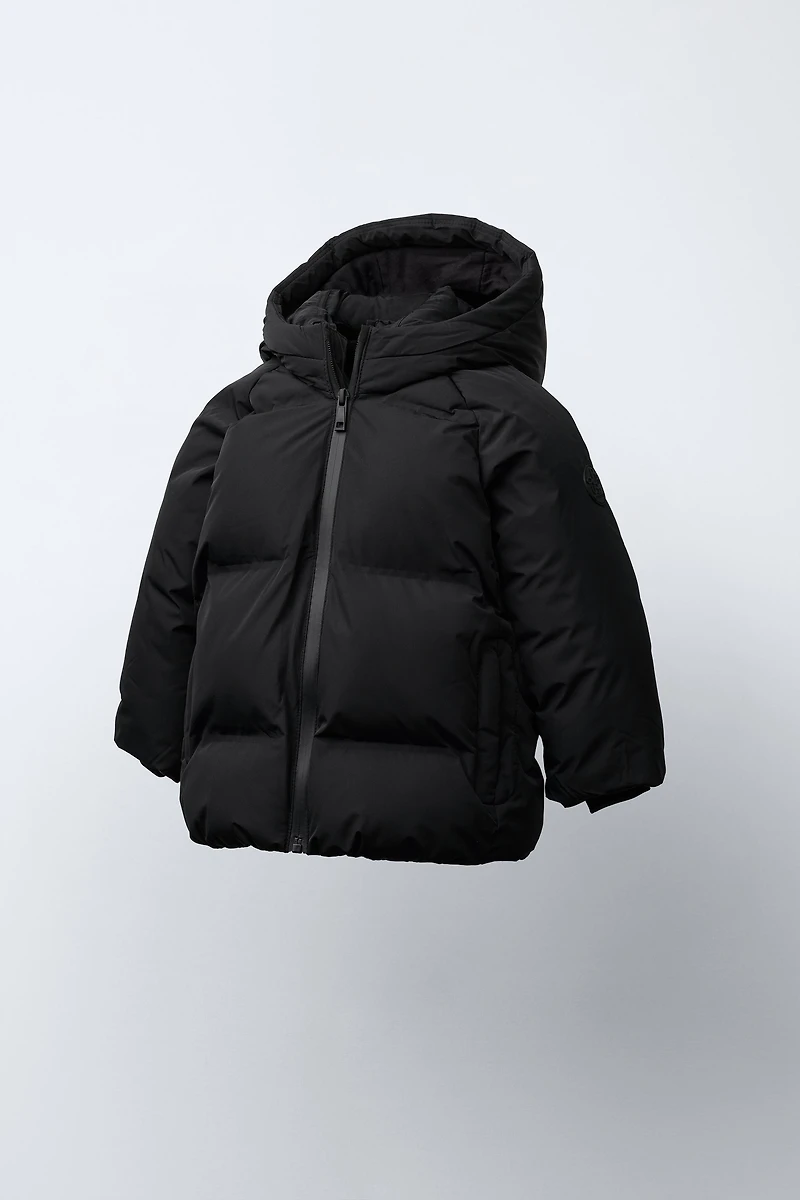 WATER REPELLENT HOODIE PUFFER COAT