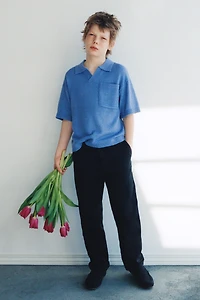POLO EN MAILLE RUSTIQUE AVEC POCHE