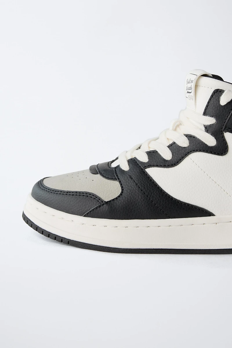 CONTRAST HIGH-TOP SNEAKERS