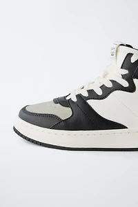 CONTRAST HIGH-TOP SNEAKERS