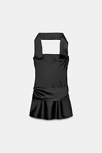 SATIN EFFECT SCARF DRESS