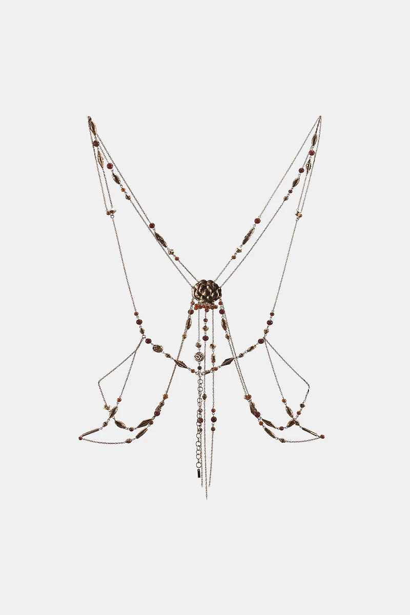 BEADED METAL BODY CHAIN