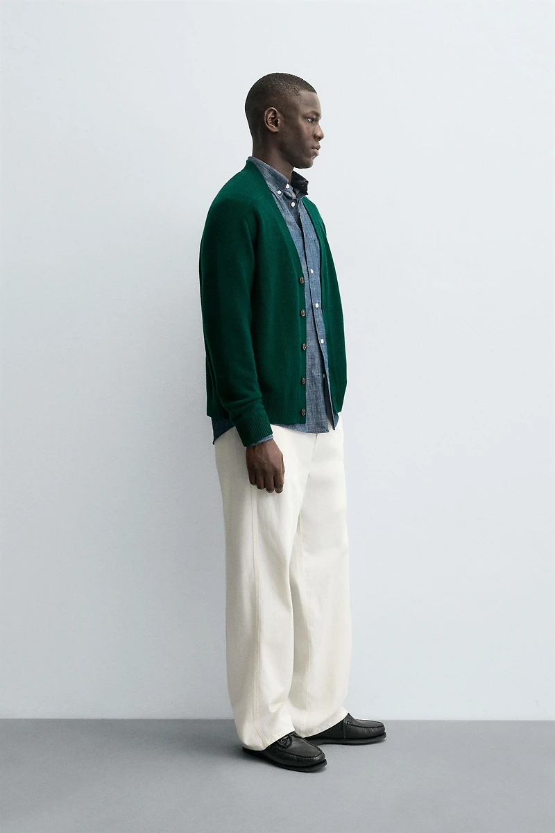 REGULAR FIT WOOL BLEND CARDIGAN