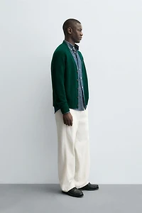 REGULAR FIT WOOL BLEND CARDIGAN