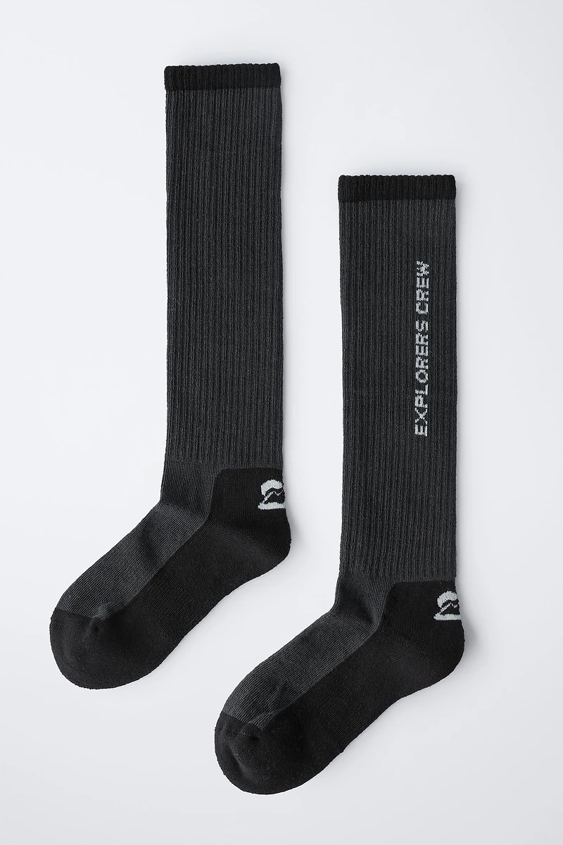 THERMAL LONG SOCKS WITH TEXT
