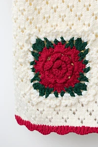 CROCHET FLOR KNIT TOP