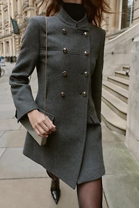 DOUBLE BREASTED WOOL COAT