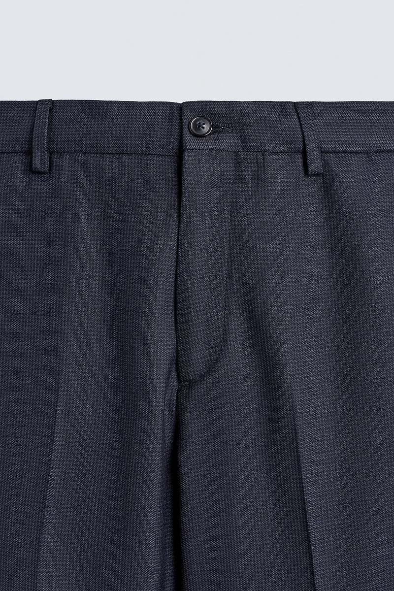 REGULAR FIT HOUNDSTOOTH SUIT PANTS
