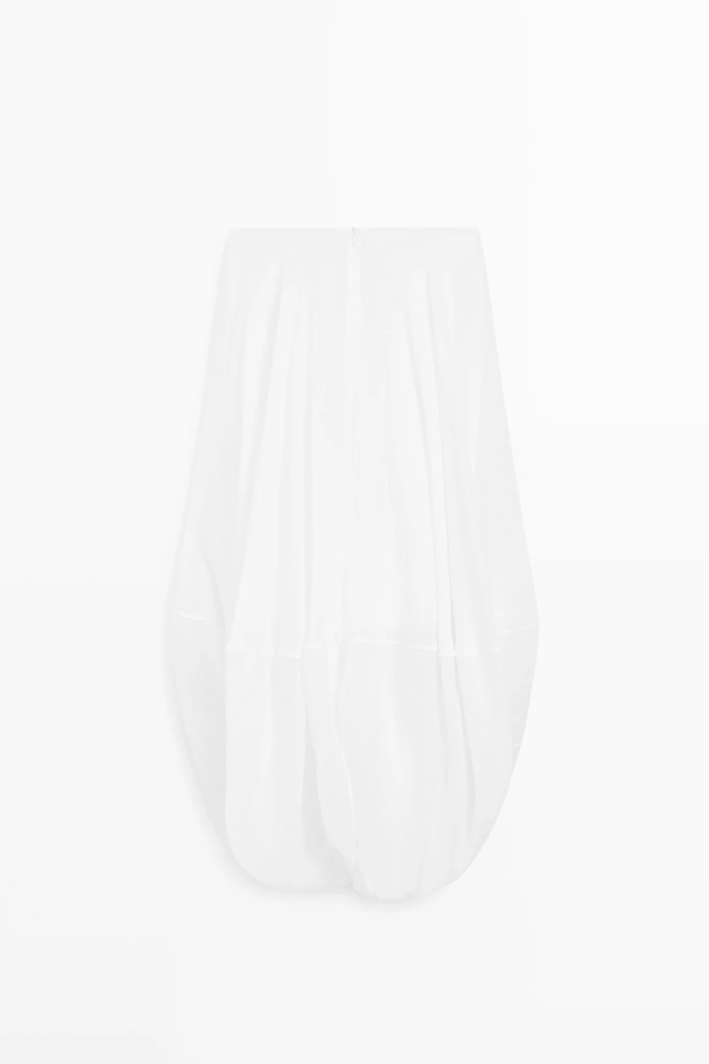 Crossover midi skirt with draped detail