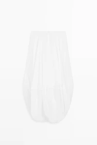Crossover midi skirt with draped detail