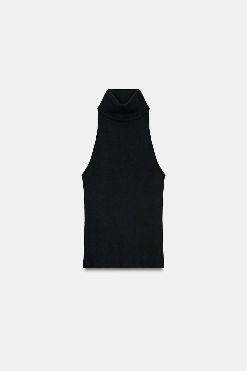 HIGH NECK SLEEVELESS TOP