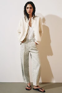 ZW COLLECTION HIGH RISE TAPERED FLORAL JEANS