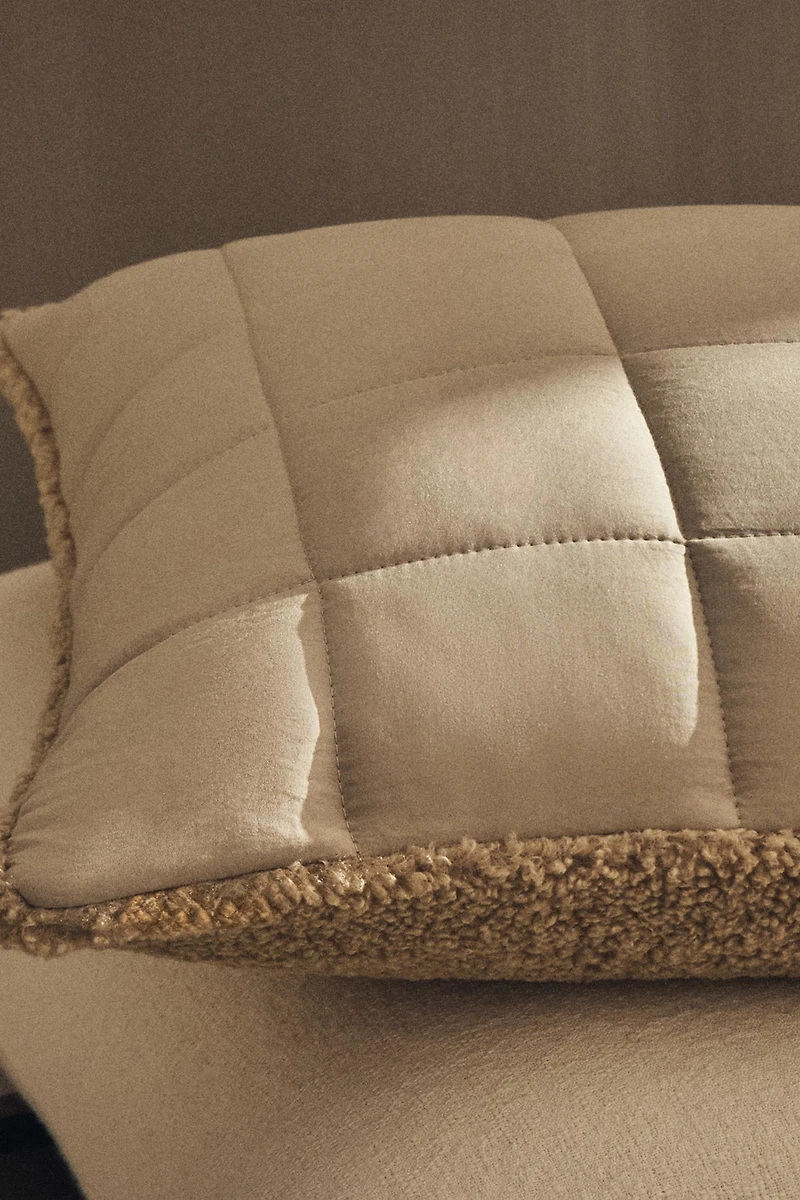 REVERSIBLE FAUX SHEARLING PILLOW SHAM FOR QUILT
