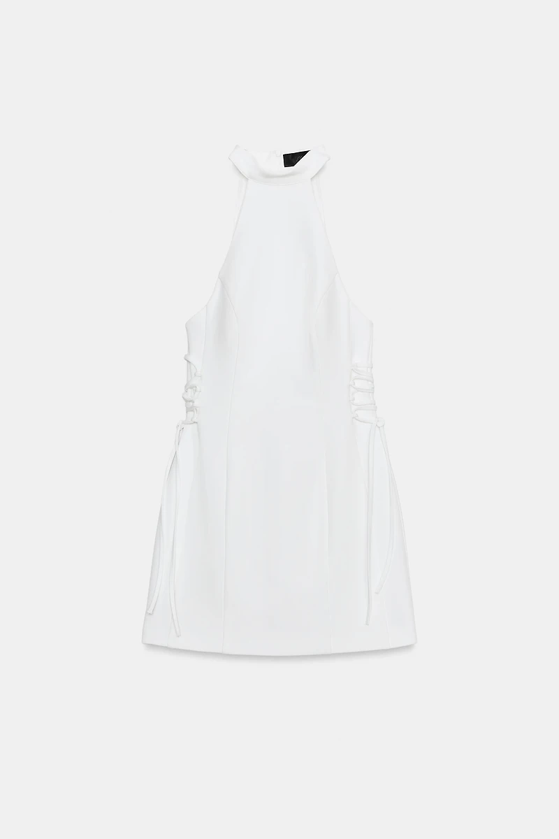 SIDE TIE HALTER DRESS