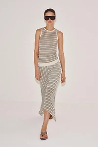 ASYMMETRIC STRIPED SKIRT