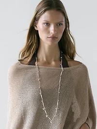 Linen blend knit cape