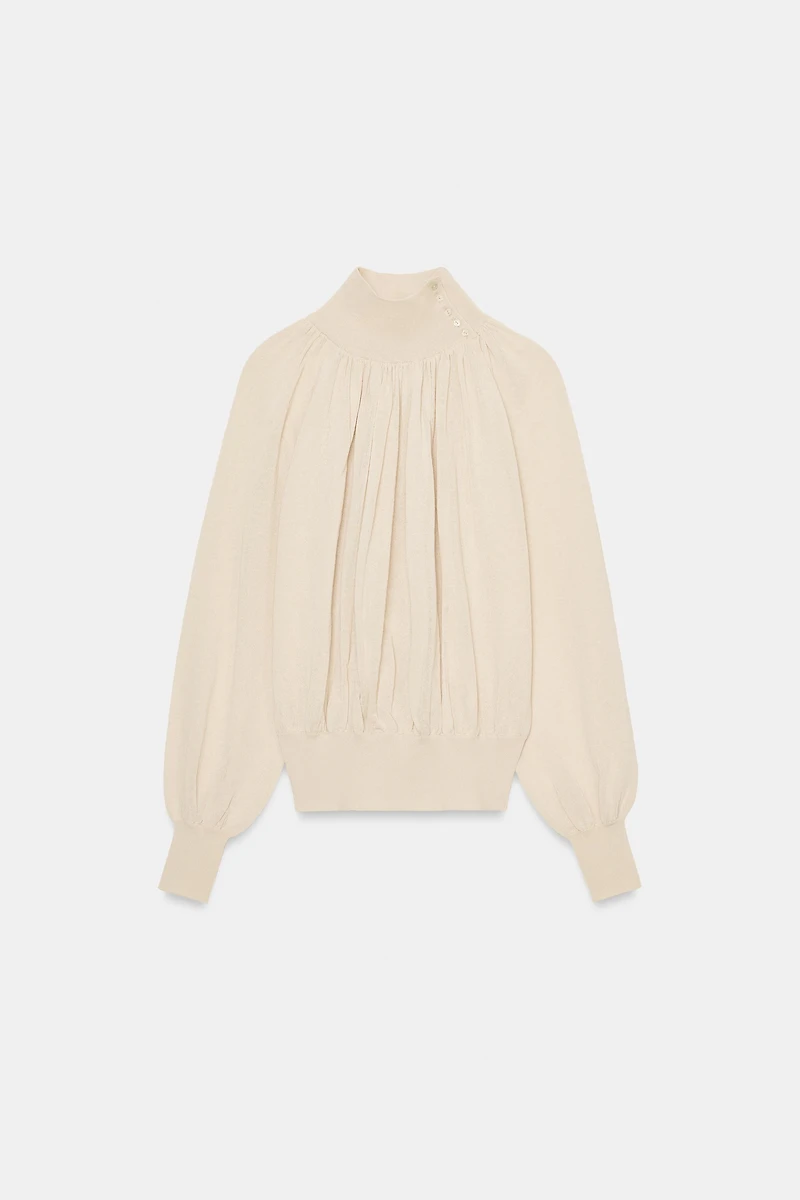 BLOUSE FLUIDE EN MAILLE BIMATIÈRE