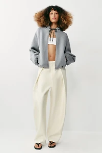 HOODED BOMBER SWEATSHIRT