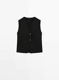 V-neck knit vest