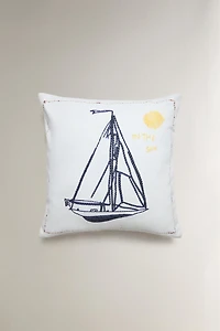 BOAT THROW PILLOW COVER