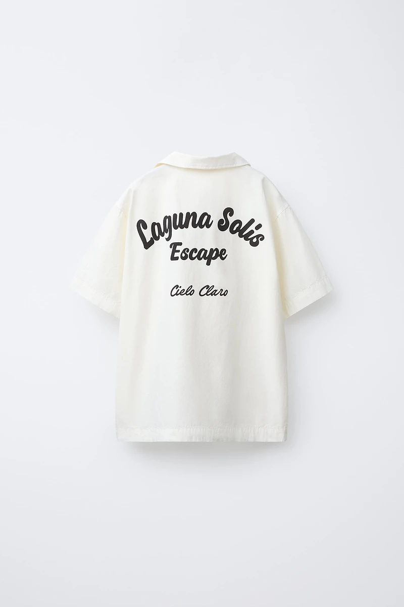 TEXT BOWLING SHIRT