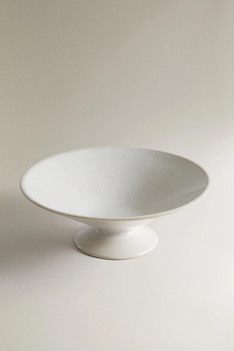 WHITE CERAMIC DECORATIVE BOWL