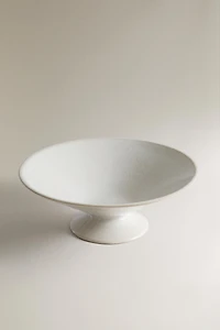 WHITE CERAMIC DECORATIVE BOWL