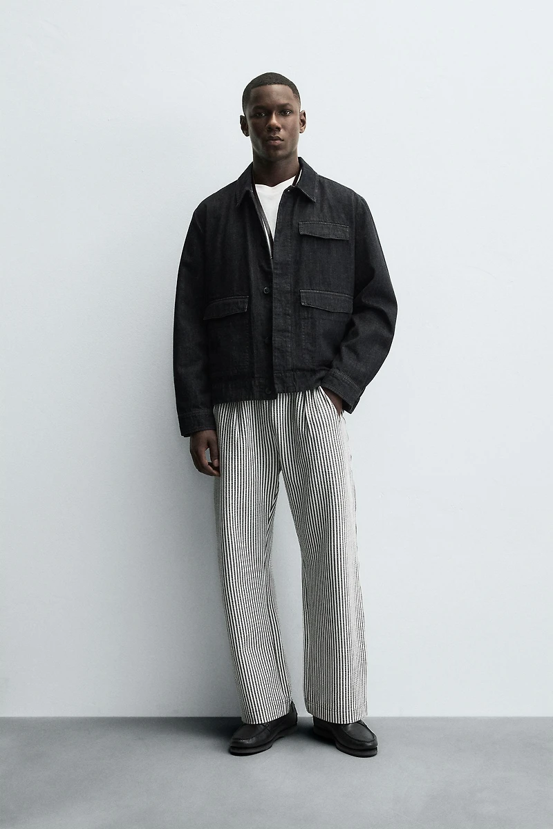 STRIPED SEERSUCKER COMFORT PANTS