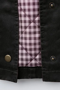 WAXED JACKET WITH FAUX FUR COLLAR