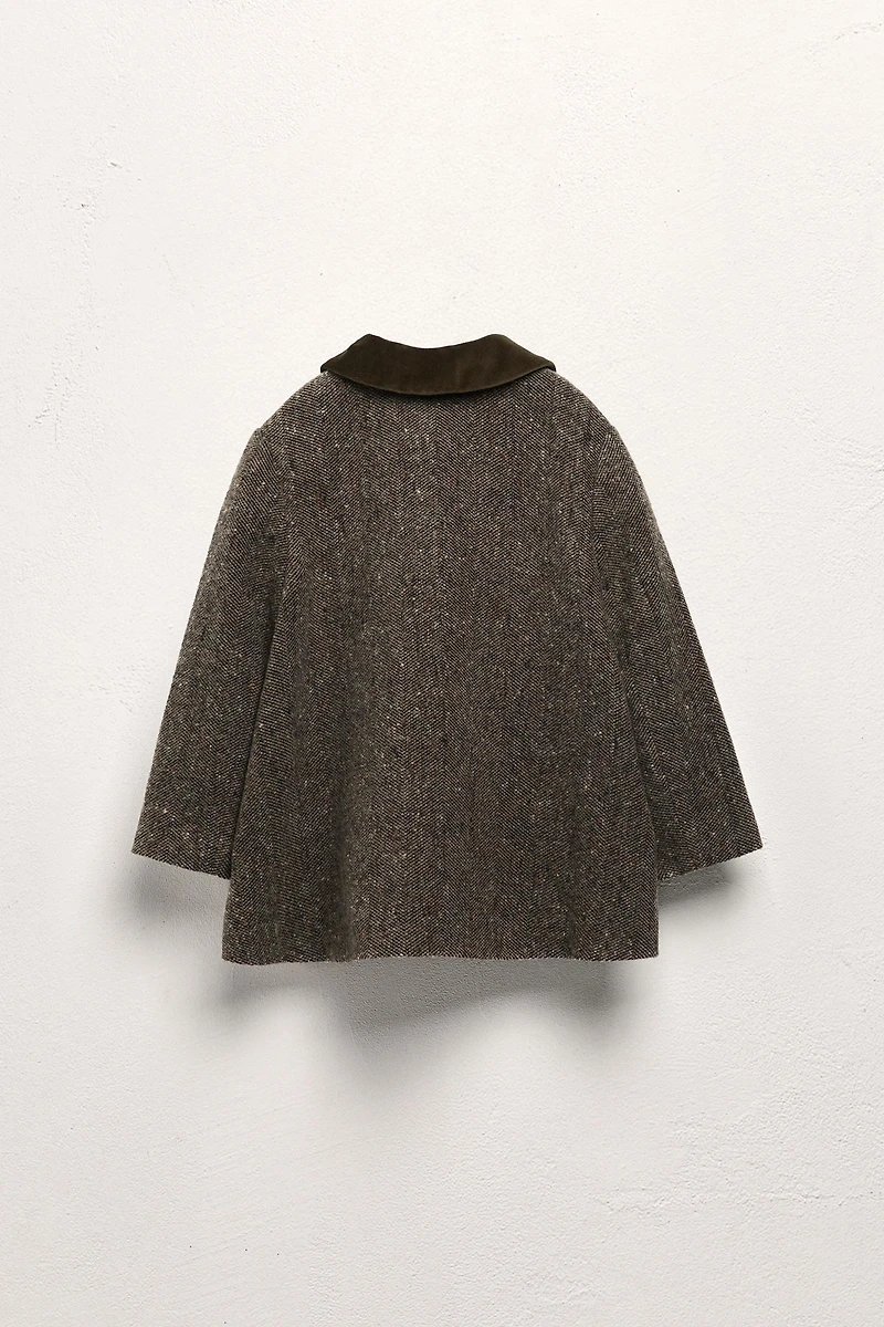 2-5 YEARS / VELVET COLLAR WOOL BLEND COAT LIMITED EDITION