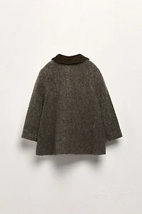 2-5 YEARS / VELVET COLLAR WOOL BLEND COAT LIMITED EDITION