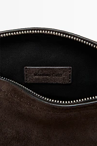 Sac à bandoulière en croûte de cuir