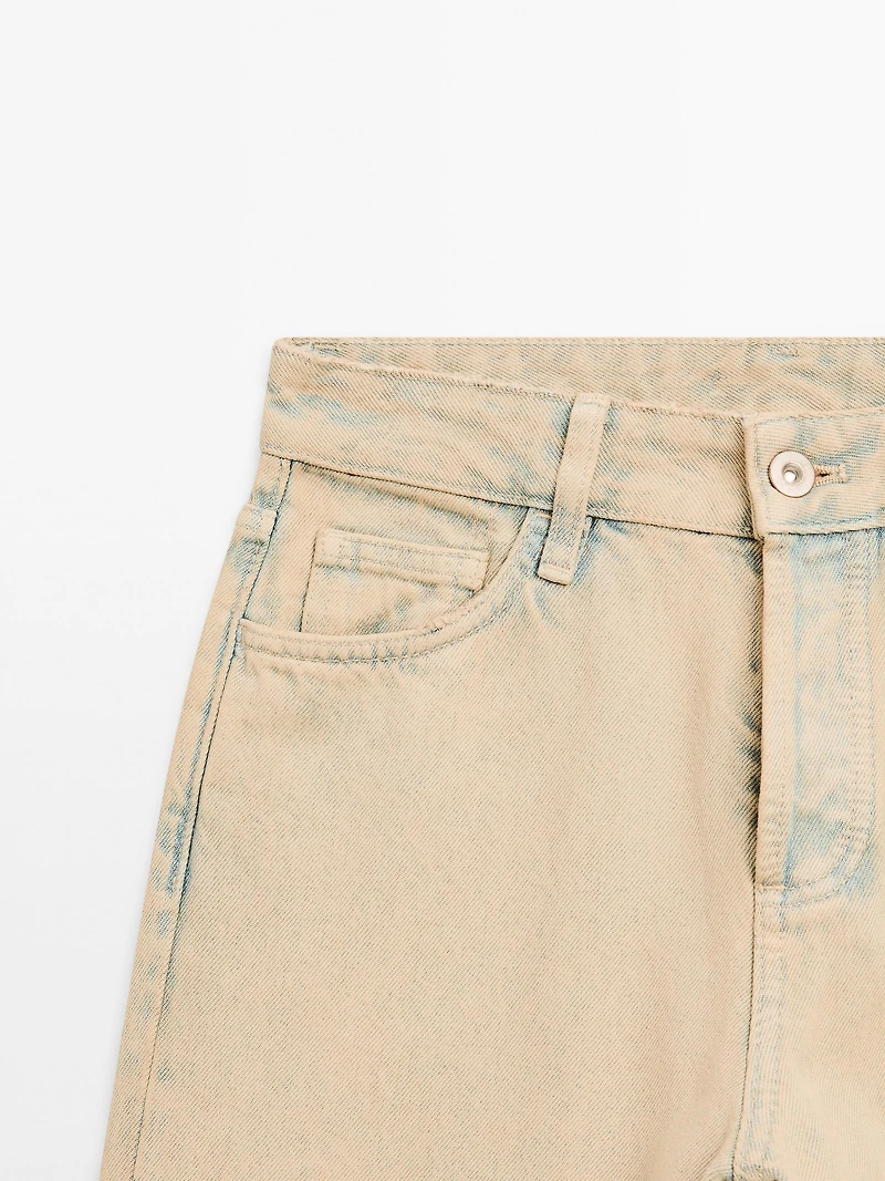 Jean large mid-rise coton