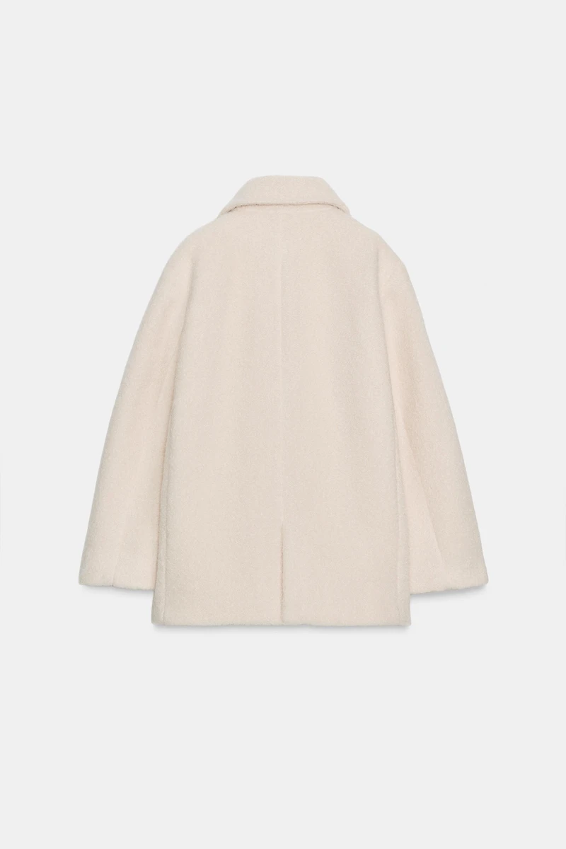 BOUCLÉ DOUBLE-BREASTED MID-LENGTH COAT