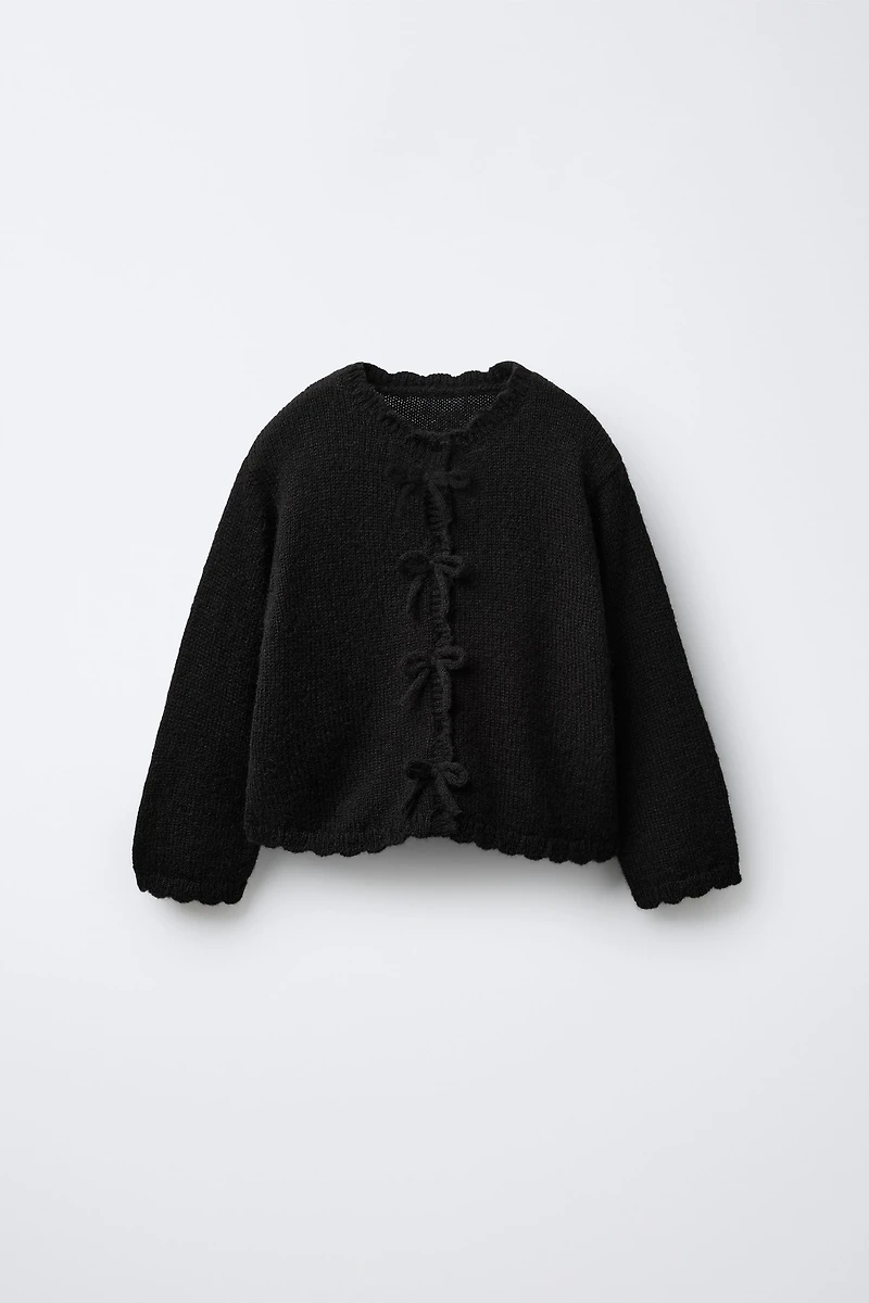 BOW DETAIL CARDIGAN