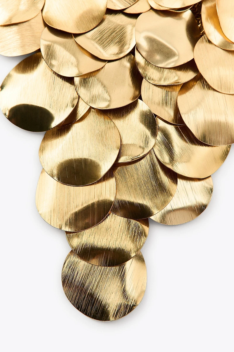 COLLIER BAVOIR PLAQUES MÉTALLIQUES
