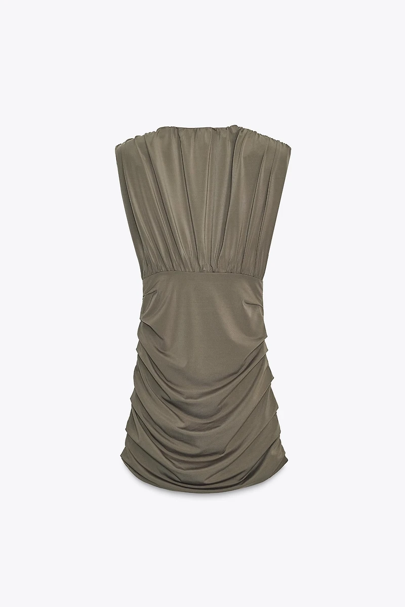 SHORT DRESS WITH SHOULDER PADS