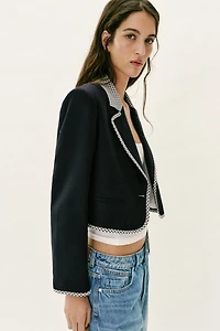 GINGHAM CHECK SHORT BLAZER