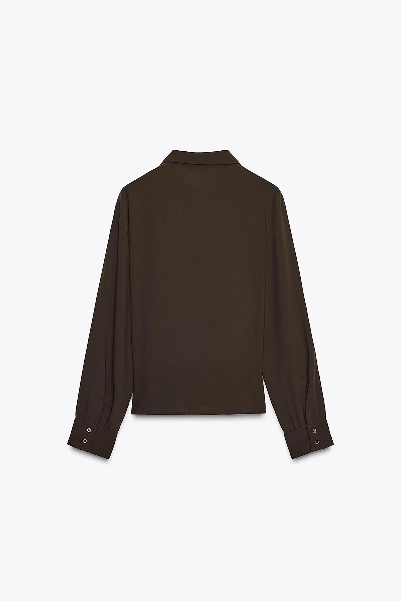 KNOTTED CREPE SHIRT