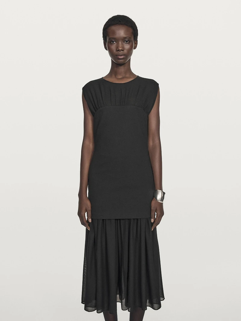 Robe midi deux pièces semi-transparente