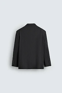 STRIPED DOUBLE BREASTED SUIT BLAZER