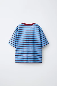 STRIPED NUMBER PATCH T-SHIRT