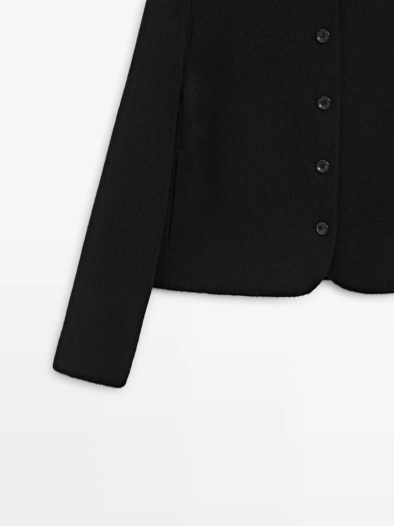 Veste courte en laine mélangée