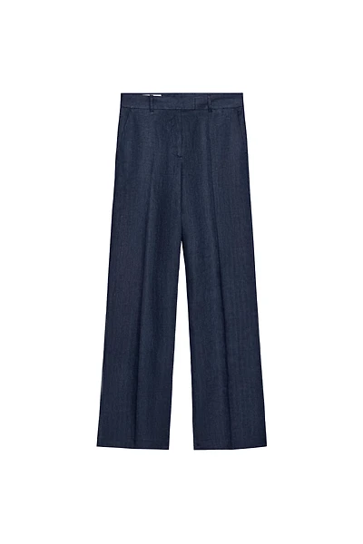 100% LINEN HERRINGBONE PANTS