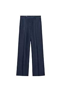 100% LINEN HERRINGBONE PANTS