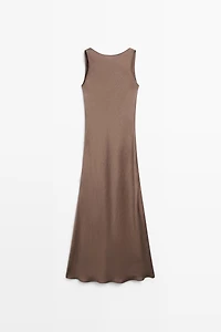 Long flowing satin dress