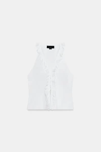 NYLON RUFFLED TOP