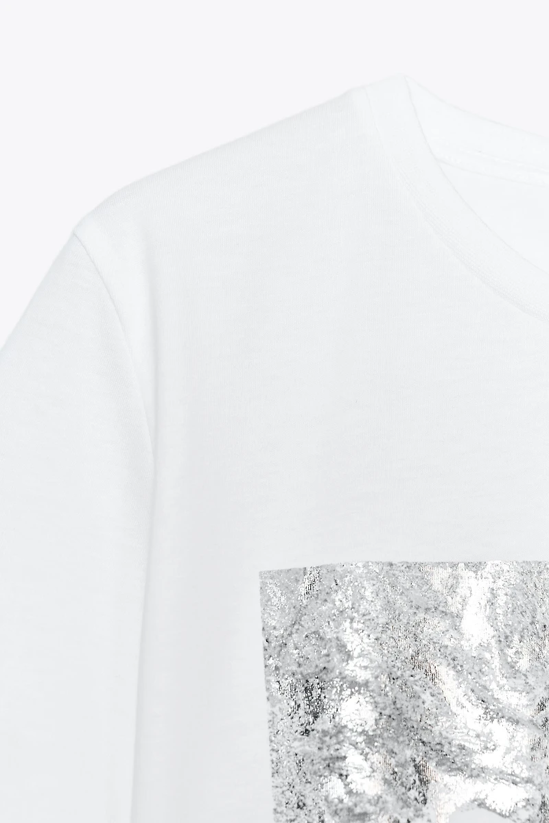 T-SHIRT ESTAMPAGE MÉTALLISÉ